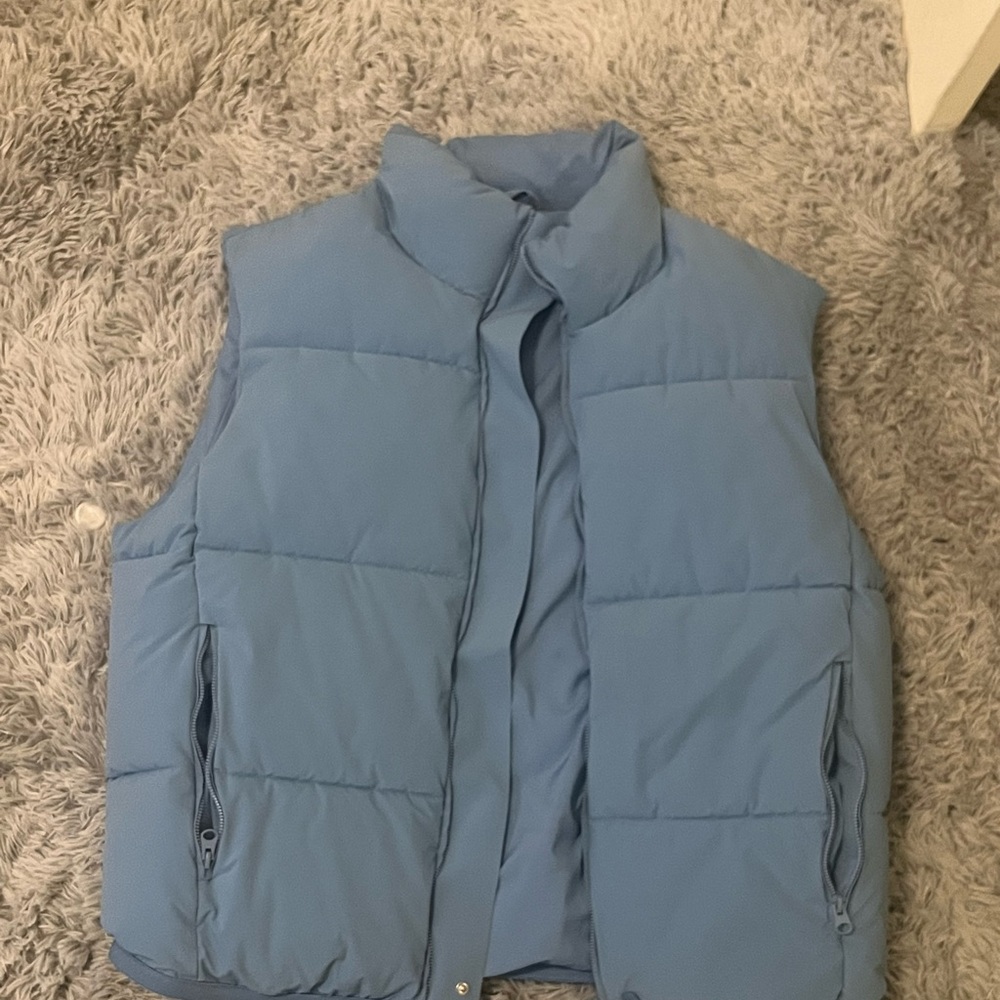 Zara Men's Blue Puffer Vest